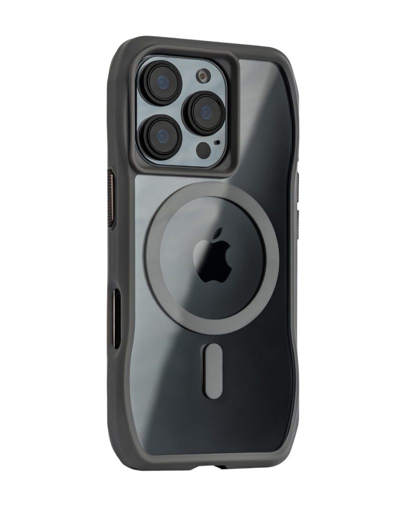Magsafe Perfect Grip Hold Black Transparent Case for iPhone 16 pro max Gray