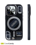 Magsafe Perfect Grip Hold Black Transparent Case for iPhone 16 pro max Gray (3)