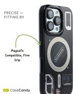 Magsafe Perfect Grip Hold Black Transparent Case for iPhone 16 pro max Gray (4)