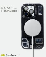 Magsafe Perfect Grip Hold Black Transparent Case for iPhone 16 pro max Gray (8)