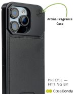 Metallic Vegan Leather Black Aroma Case for iPhone 16 Pro (4)