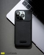 Metallic Vegan Leather Black Aroma Case for iPhone 16 Pro (6)