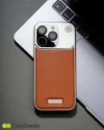 Metallic Vegan Leather Brown Aroma Case for iPhone 16 pro max (6)