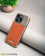 Metallic Vegan Leather Brown Aroma Case for iPhone 16 pro max (7)