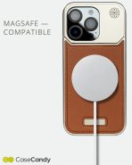 Metallic Vegan Leather Brown Aroma Case for iPhone 16 pro max (8)