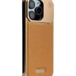Metallic Vegan Leather Titanium Gold Aroma Case for iPhone 16 pro max.jpg
