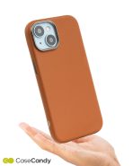 PU Leather Case for iPhone 15 MagSafe Compatible – Brown (2)