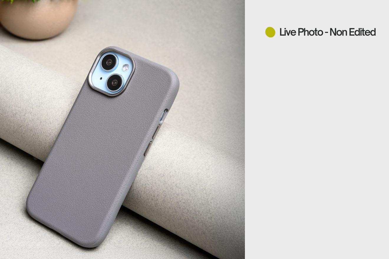 PU Leather Case for iPhone 15 MagSafe Compatible – Gray (2)