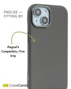 PU Leather Case for iPhone 15 MagSafe Compatible – Gray (4)