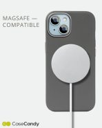 PU Leather Case for iPhone 15 MagSafe Compatible – Gray (8)