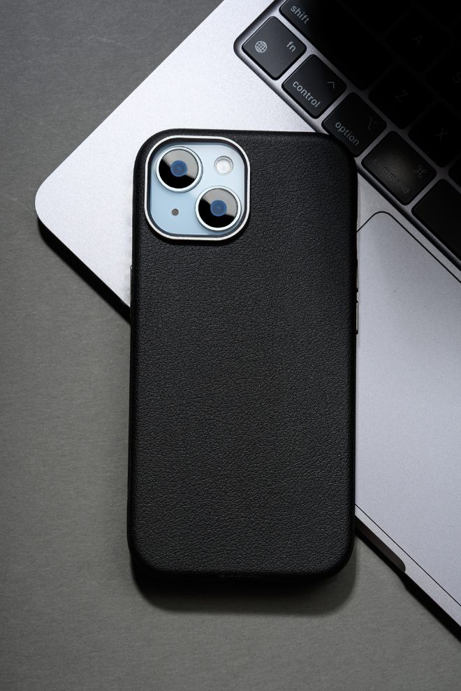 PU Leather Case for iPhone 15 plus MagSafe Compatible – Black