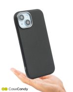 PU Leather Case for iPhone 15 plus MagSafe Compatible – Black (2)