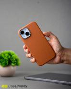 PU Leather Case for iPhone 15 plus MagSafe Compatible – Brown (6)