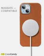 PU Leather Case for iPhone 15 plus MagSafe Compatible – Brown (8)