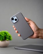 PU Leather Case for iPhone 15 plus MagSafe Compatible – Gray (6)