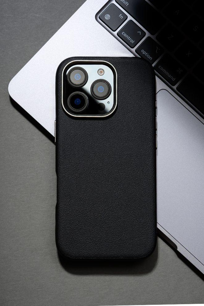 PU Leather Case for iPhone 16 pro max MagSafe Compatible Black