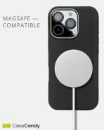 PU Leather Case for iPhone 16 pro max MagSafe Compatible Black (8)