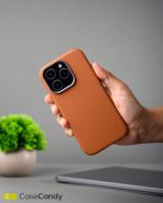 PU Leather Case for iPhone 16 pro max MagSafe Compatible Brown (5)