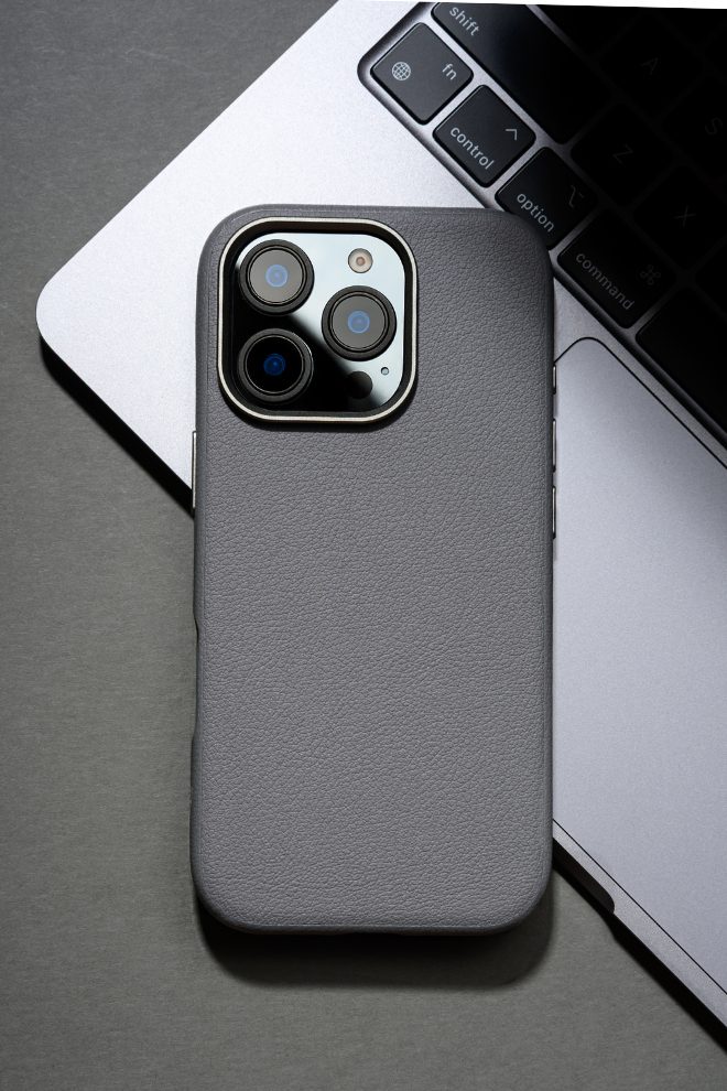 PU Leather Case for iPhone 16 pro max MagSafe Compatible Gray