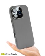 PU Leather Case for iPhone 16 pro max MagSafe Compatible Gray (2)