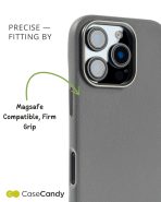 PU Leather Case for iPhone 16 pro max MagSafe Compatible Gray (4)