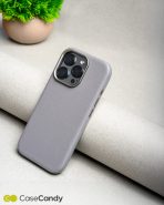 PU Leather Case for iPhone 16 pro max MagSafe Compatible Gray (7)