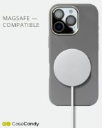 PU Leather Case for iPhone 16 pro max MagSafe Compatible Gray (8)