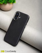 PU Leather Case for iphone 16 MagSafe Compatible – Black (7)