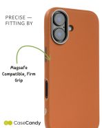 PU Leather Case for iphone 16 MagSafe Compatible – Brown (4)
