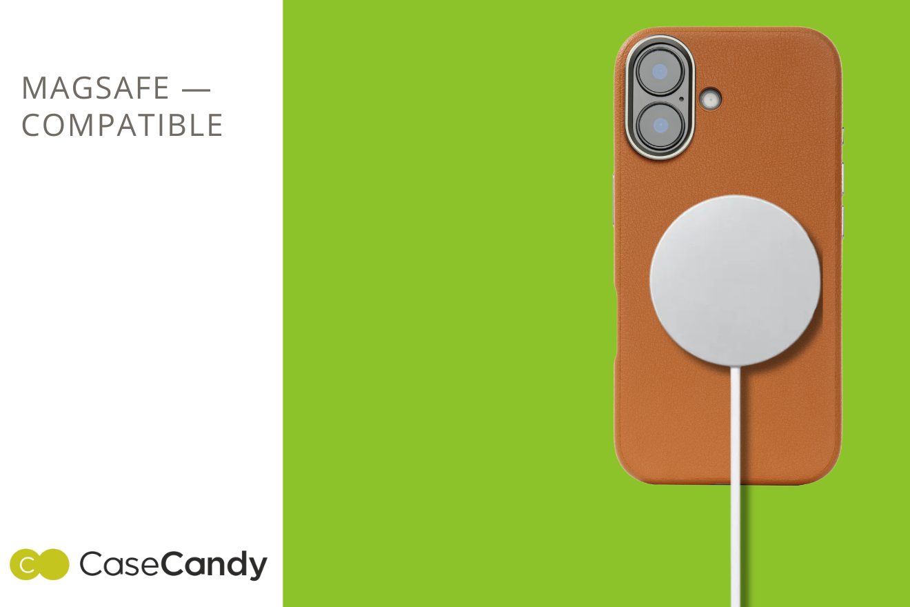 PU Leather Case for iphone 16 MagSafe Compatible – Brown