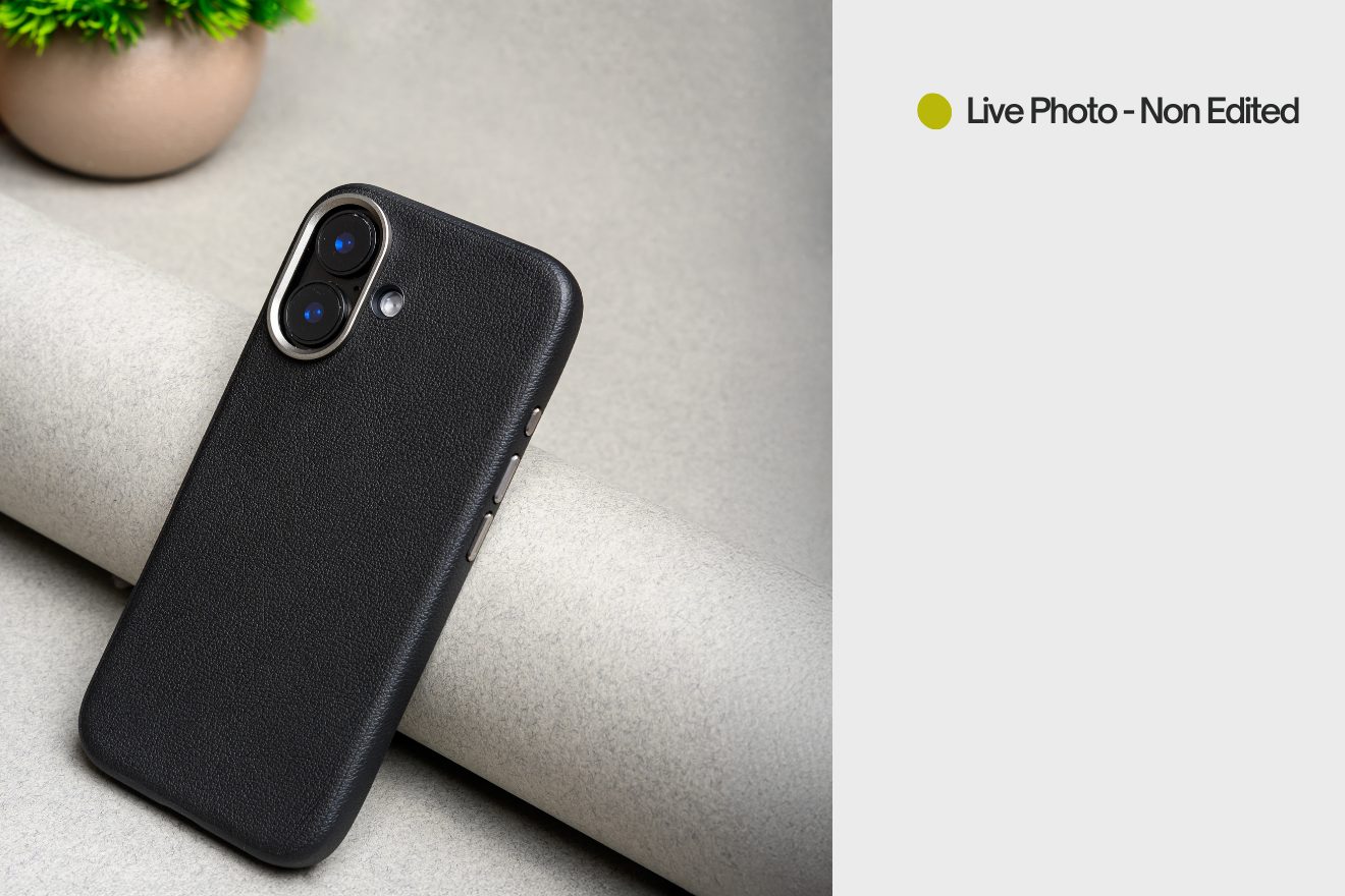 PU Leather Case for iphone 16 plus MagSafe Compatible – Black (2)