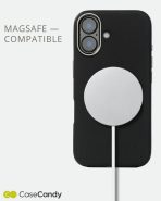 PU Leather Case for iphone 16 plus MagSafe Compatible – Black (8)