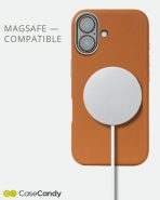 PU Leather Case for iphone 16 plus MagSafe Compatible – Brown (8)