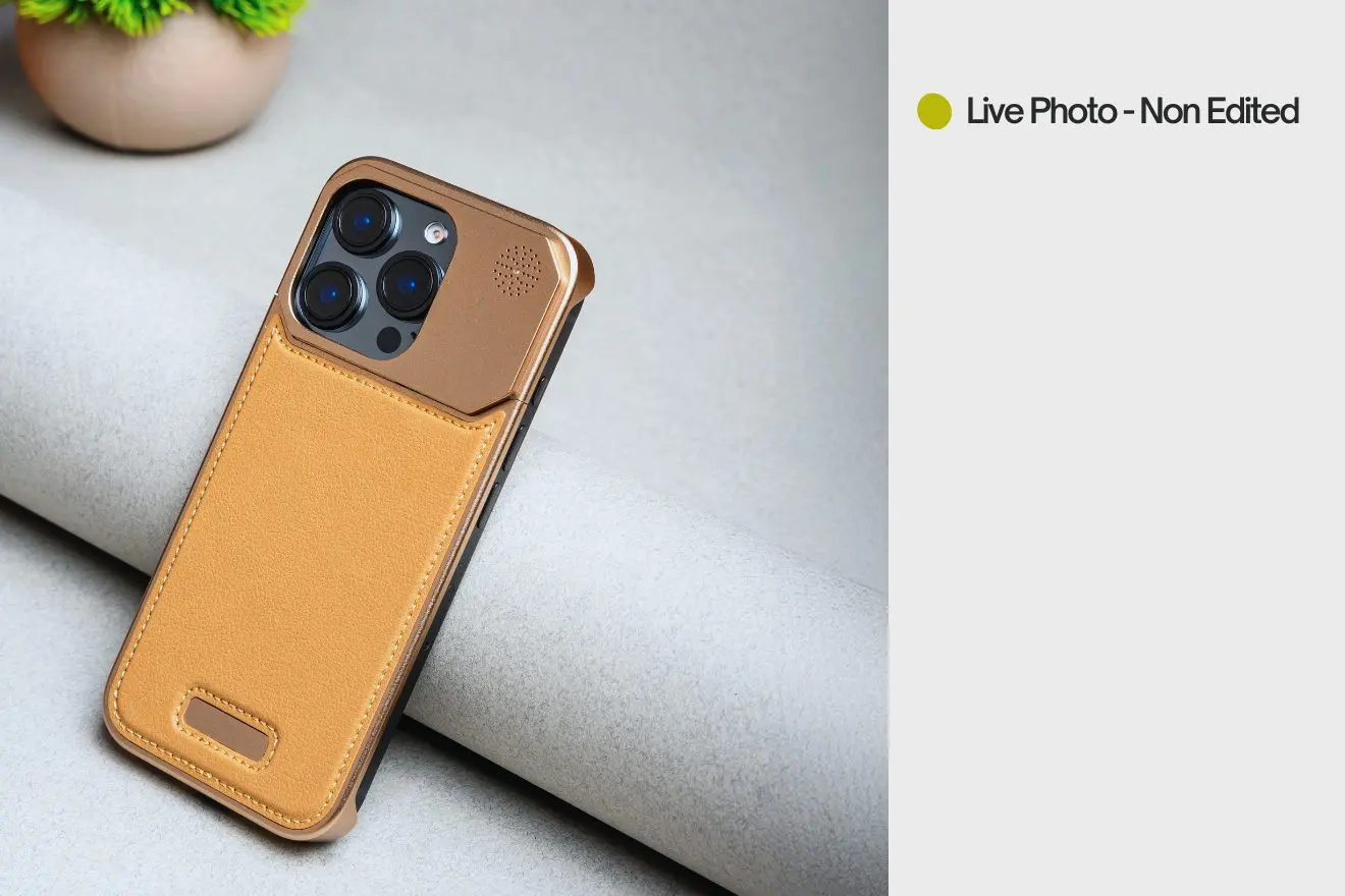 Metallic Vegan Leather Titanium Aroma Case for iPhone 15 Pro Max