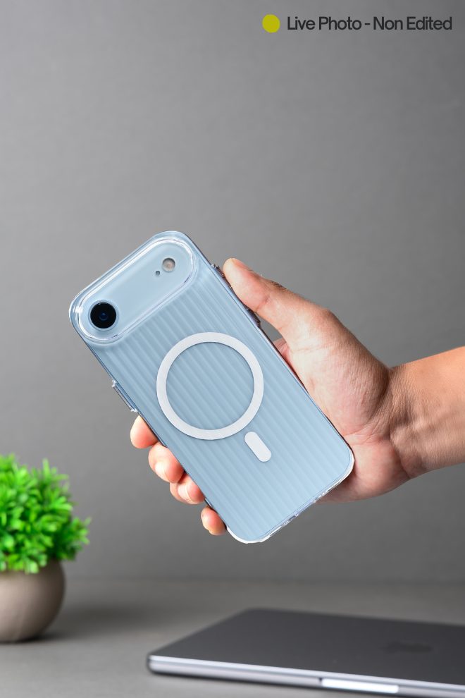 Corrugated Wave Pattern Glossy Case for iPhone 17 Air White Pattern (2)