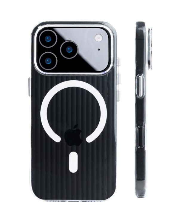 Corrugated Wave Pattern Glossy Case for iPhone 17 Pro 17 Pro Max White Pattern (3)