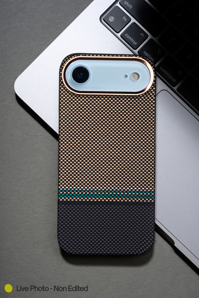 MagSafe Carbon Fiber Case for iPhone 17 Air Golden Pattern