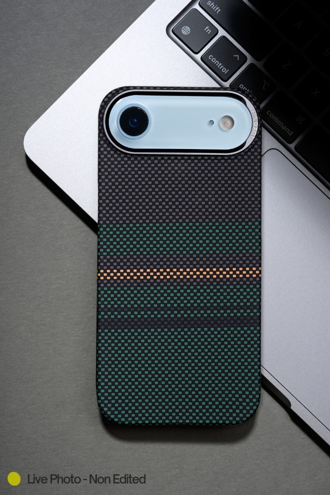MagSafe Carbon Fiber Case for iPhone 17 Air Green Pattern