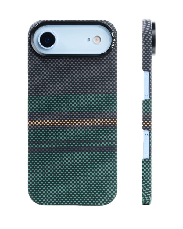 MagSafe Carbon Fiber Case for iPhone 17 Air Green Pattern (3)