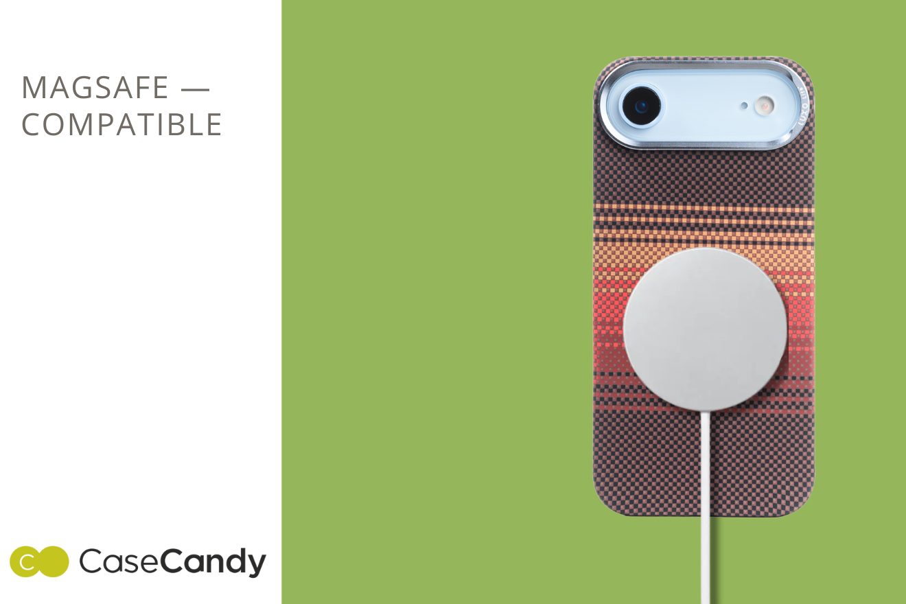 MagSafe Carbon Fiber Case for iPhone 17 Air Red Pattern