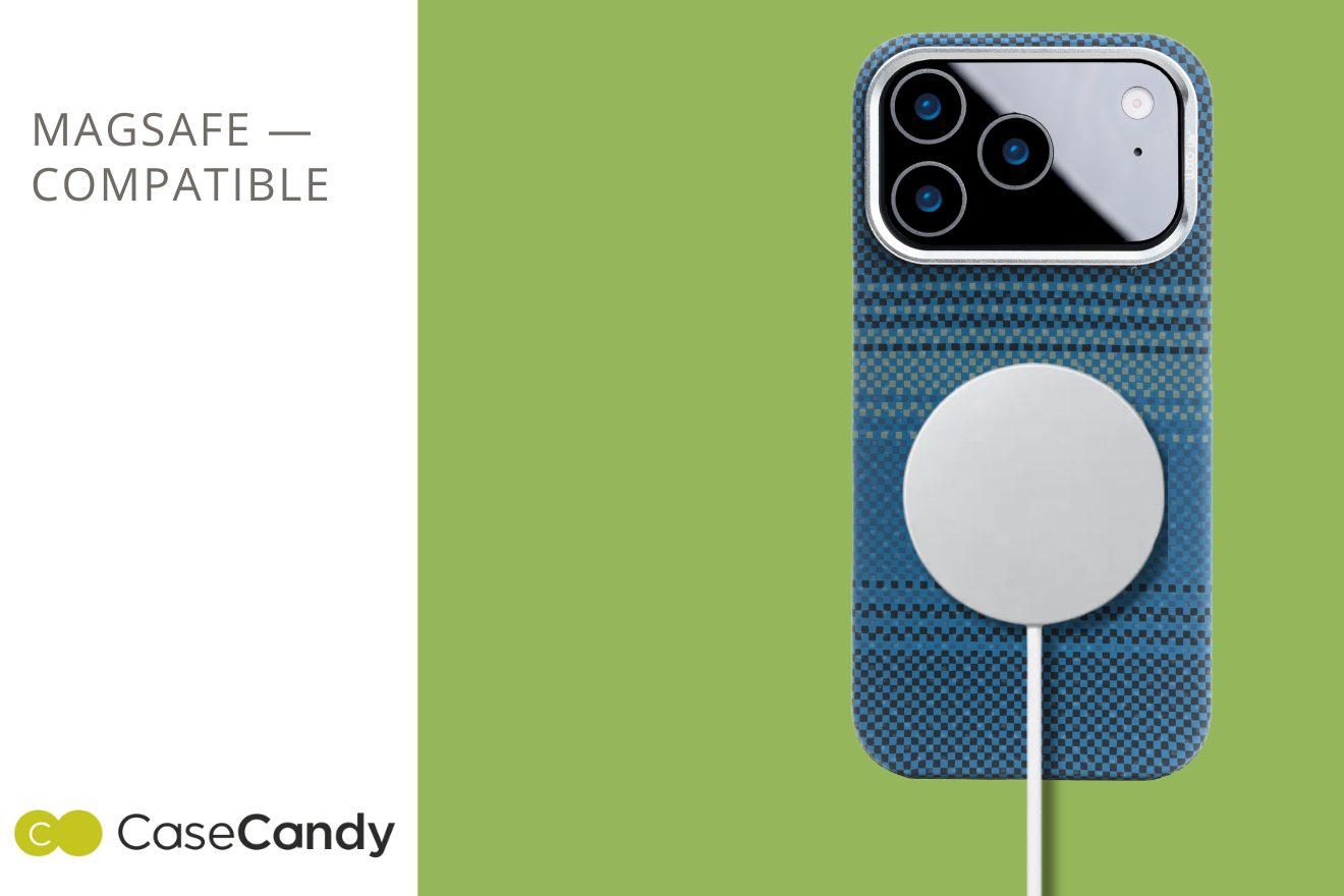 MagSafe Carbon Fiber Case for iPhone 17 Pro 17 Pro Max Blue Pattern