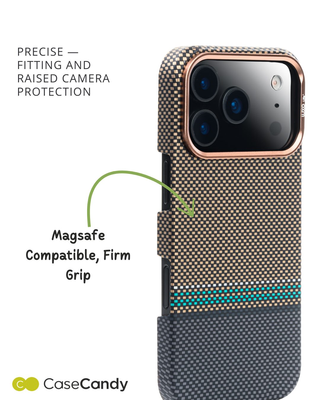 MagSafe Carbon Fiber Case for iPhone 17 Pro 17 Pro Max Gold Pattern (5) MagSafe Carbon Fiber Case for iPhone 17 Pro 17 Pro Max Gold Pattern (5)