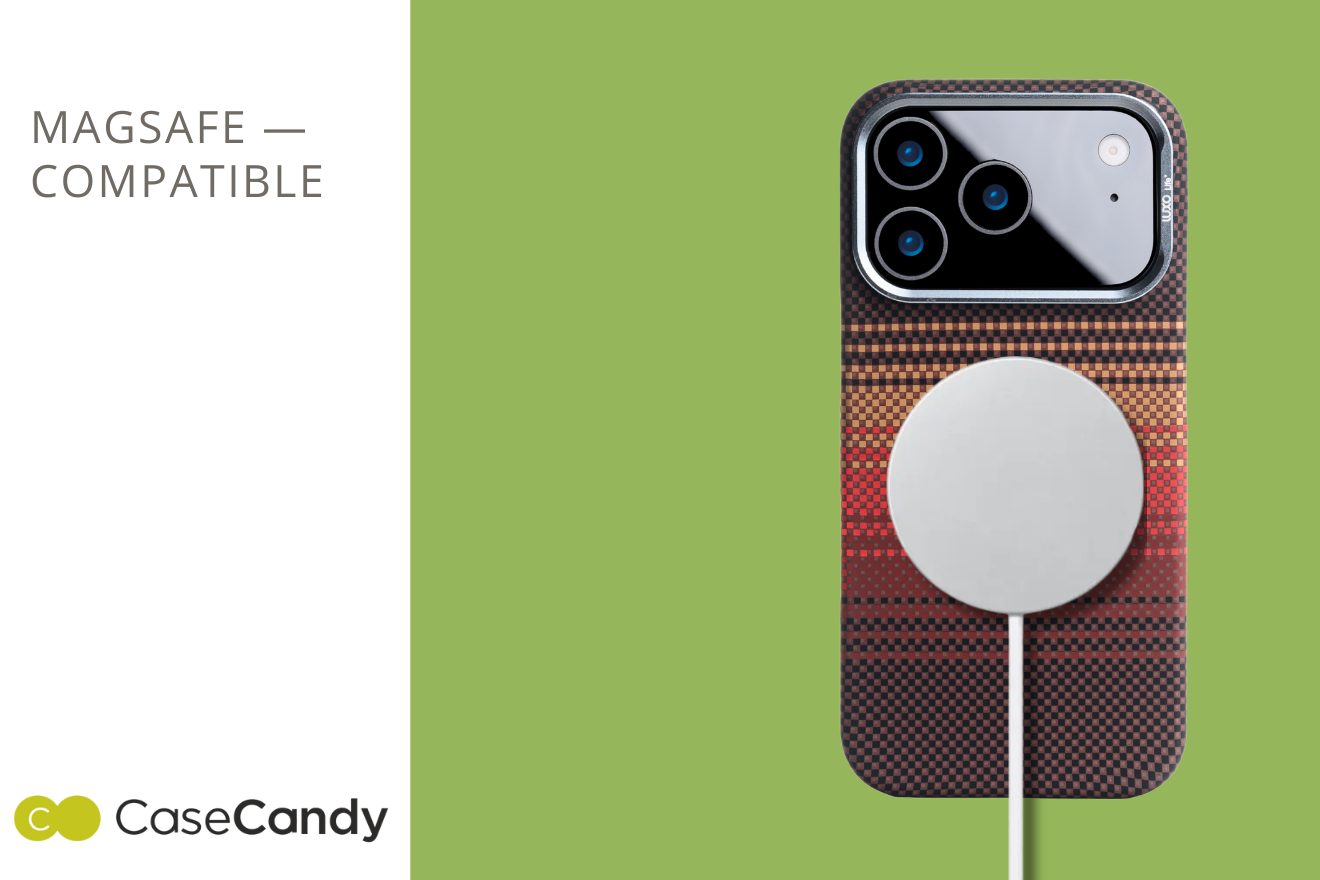 MagSafe Carbon Fiber Case for iPhone 17 Pro 17 Pro Max Red Pattern