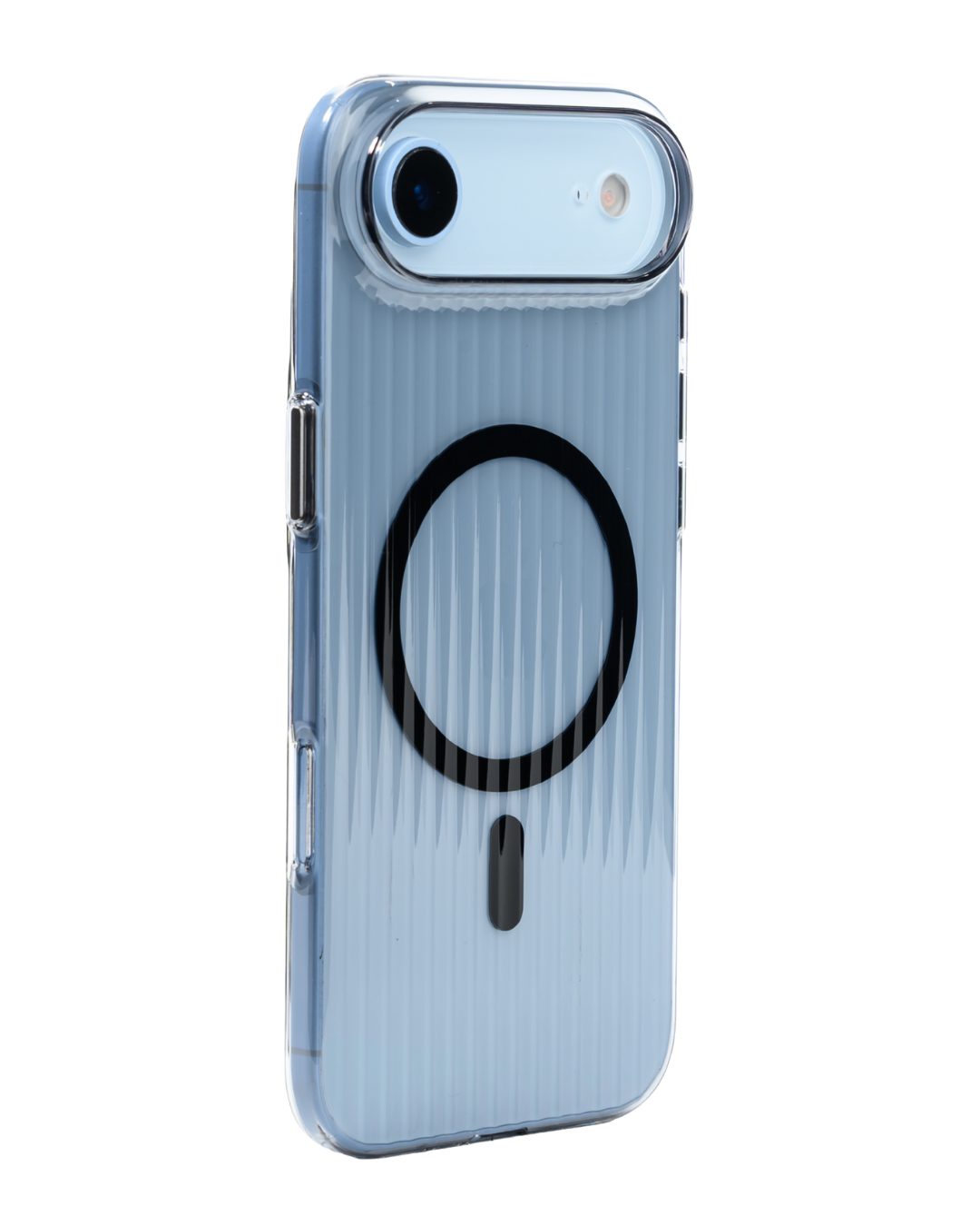 Metallic Vegan Leather Aroma Case for iPhone 17 Pro 17 Pro Max Golden Corrugated Wave Pattern Glossy Case for iPhone 17 Air – Black Pattern