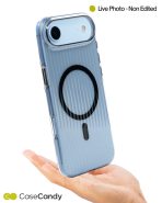 Corrugated Wave Pattern Glossy Case for iPhone 17 Air – Black Pattern