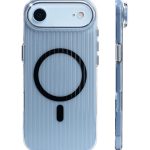 Corrugated Wave Pattern Glossy Case for iPhone 17 Air – Black Pattern