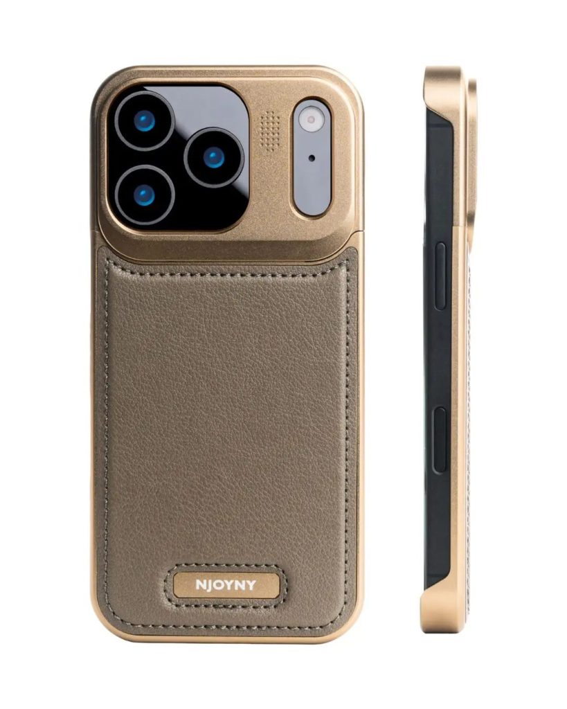Metallic Vegan Leather Aroma Case for iPhone 17 Pro 17 Pro Max Golden 3.jpg