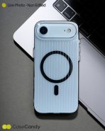 Corrugated Wave Pattern Glossy Case for iPhone 17 Air – Black Pattern