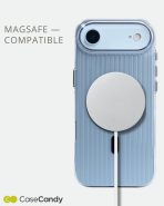 Corrugated Wave Pattern Glossy Case for iPhone 17 Air – Black Pattern