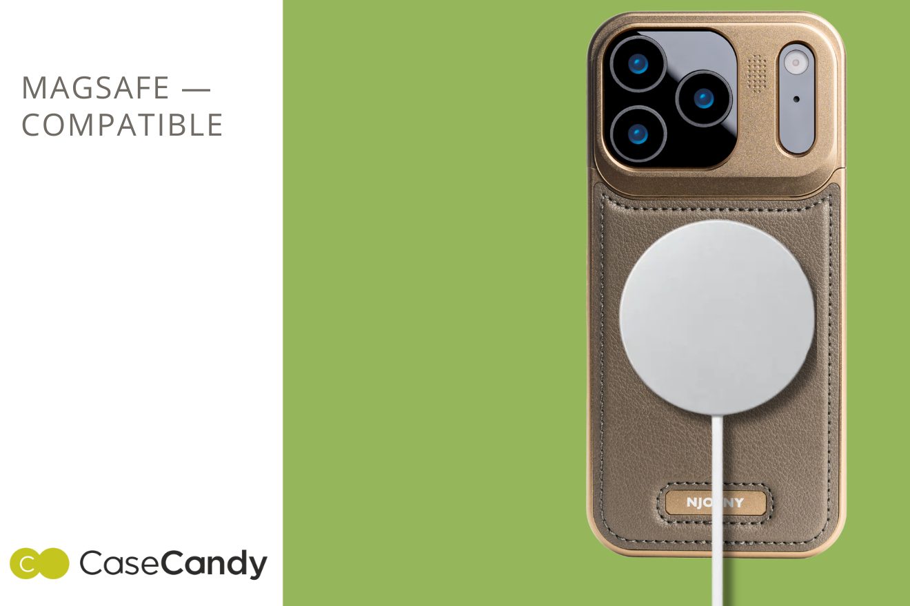 Metallic Vegan Leather Aroma Case for iPhone 17 Pro 17 Pro Max Golden